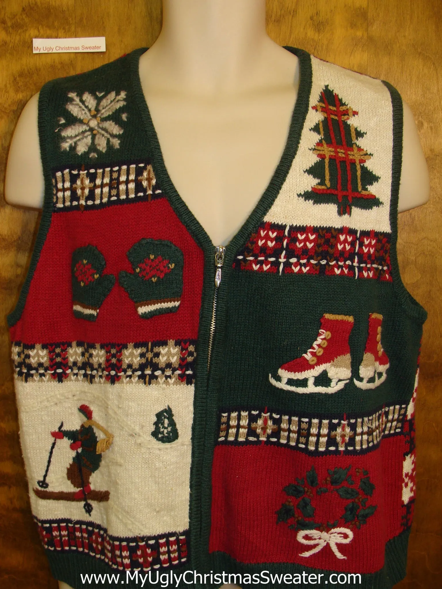 2sided Winter Sports Ugliest Christmas Sweater Vest