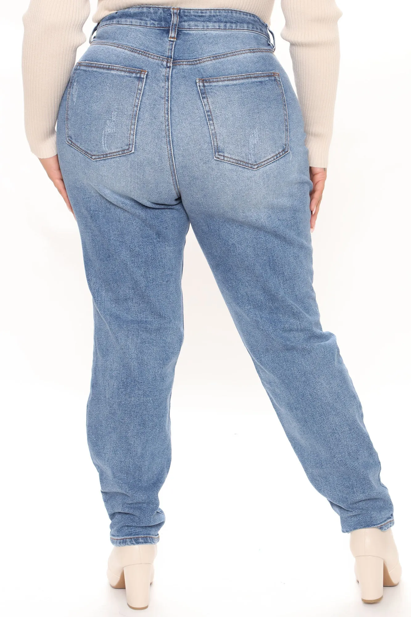 A Role Model Slim Fit Mom Jeans - Medium Blue Wash