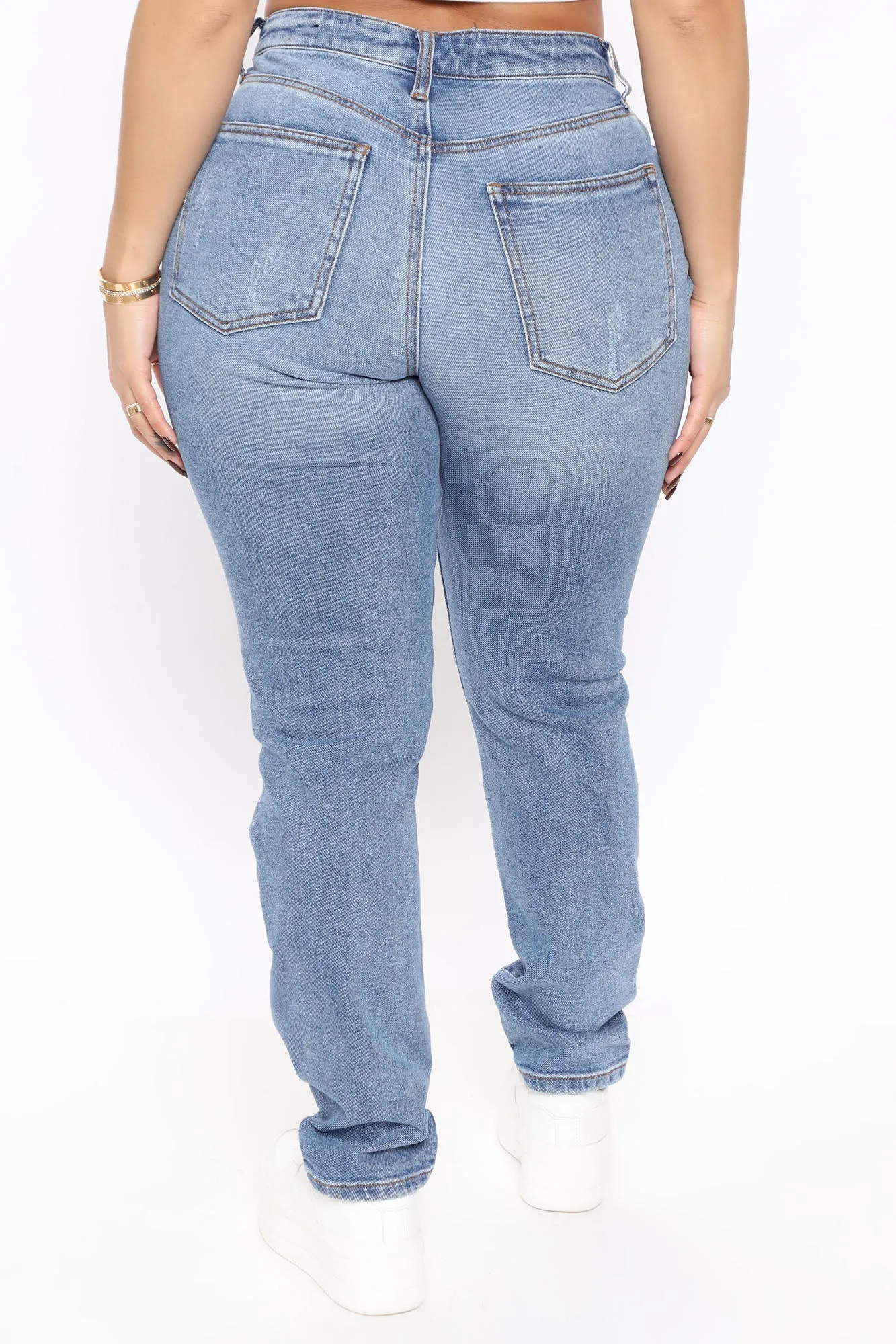 A Role Model Slim Fit Mom Jeans - Medium Blue Wash