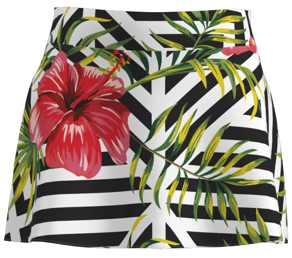 AB Sport Women's Hibiscus Geo Print Flounce Tennis Skirt - HIG