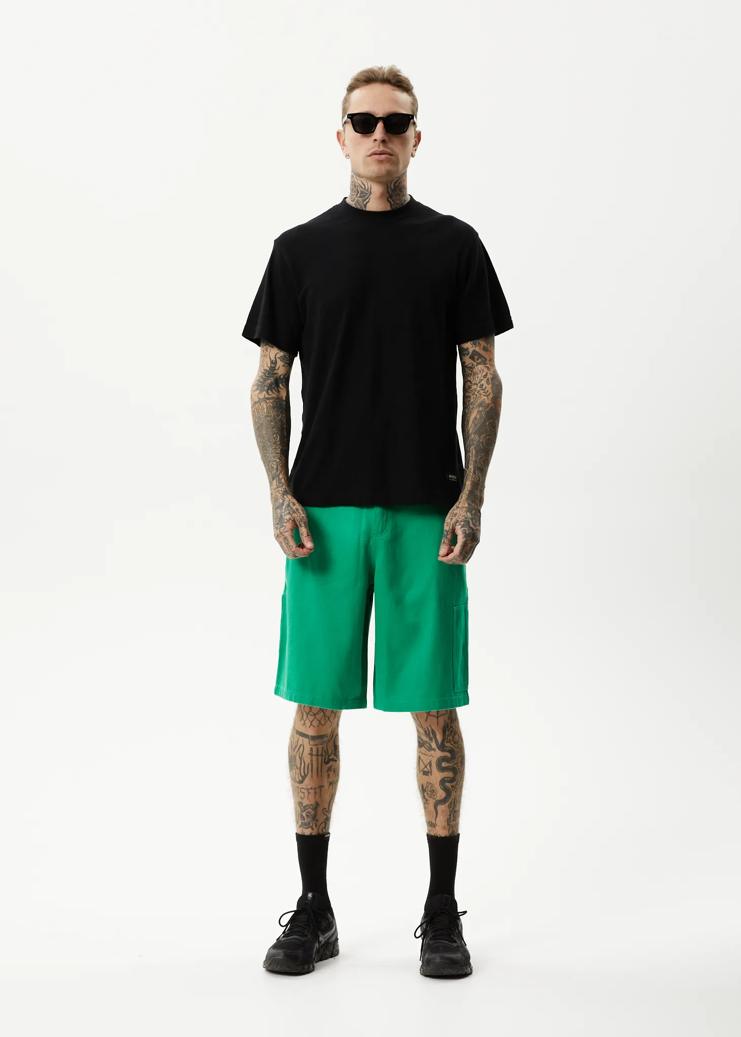 AFENDS Mens Sleepy Hollow - Twill Carpenter Shorts - Forest