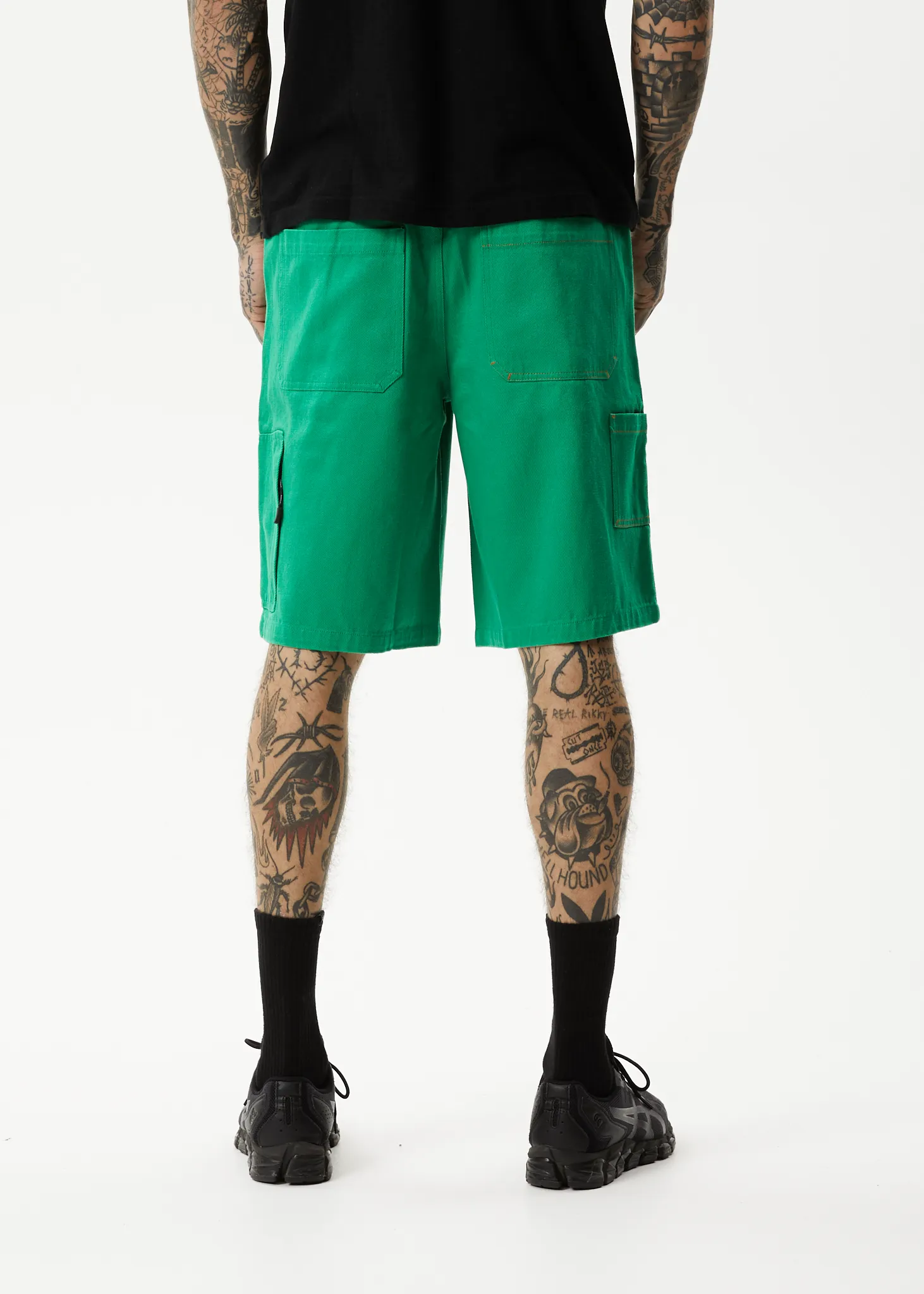 AFENDS Mens Sleepy Hollow - Twill Carpenter Shorts - Forest