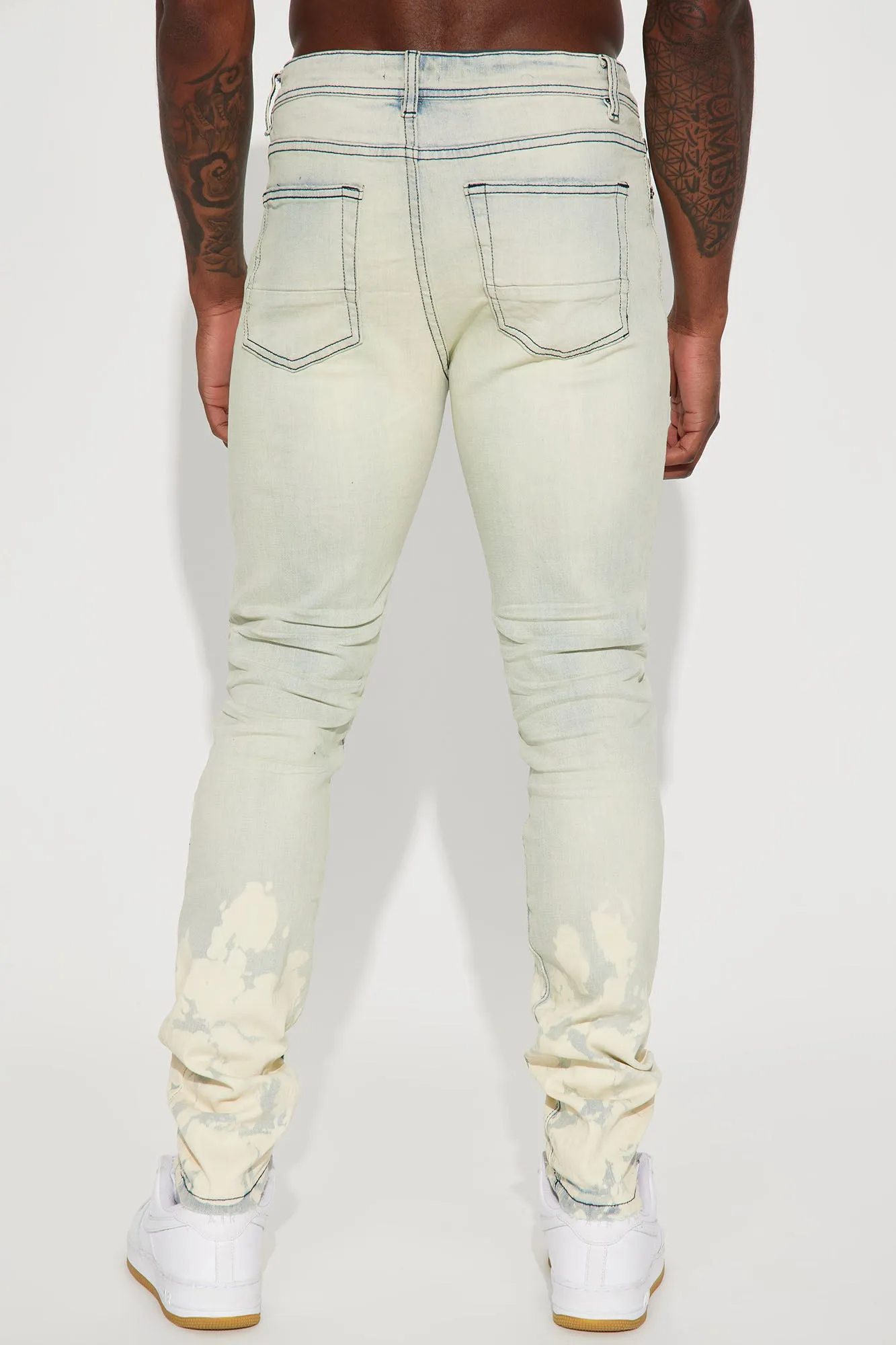 At Ends Bleached Stacked Skinny Jean - Light Wash