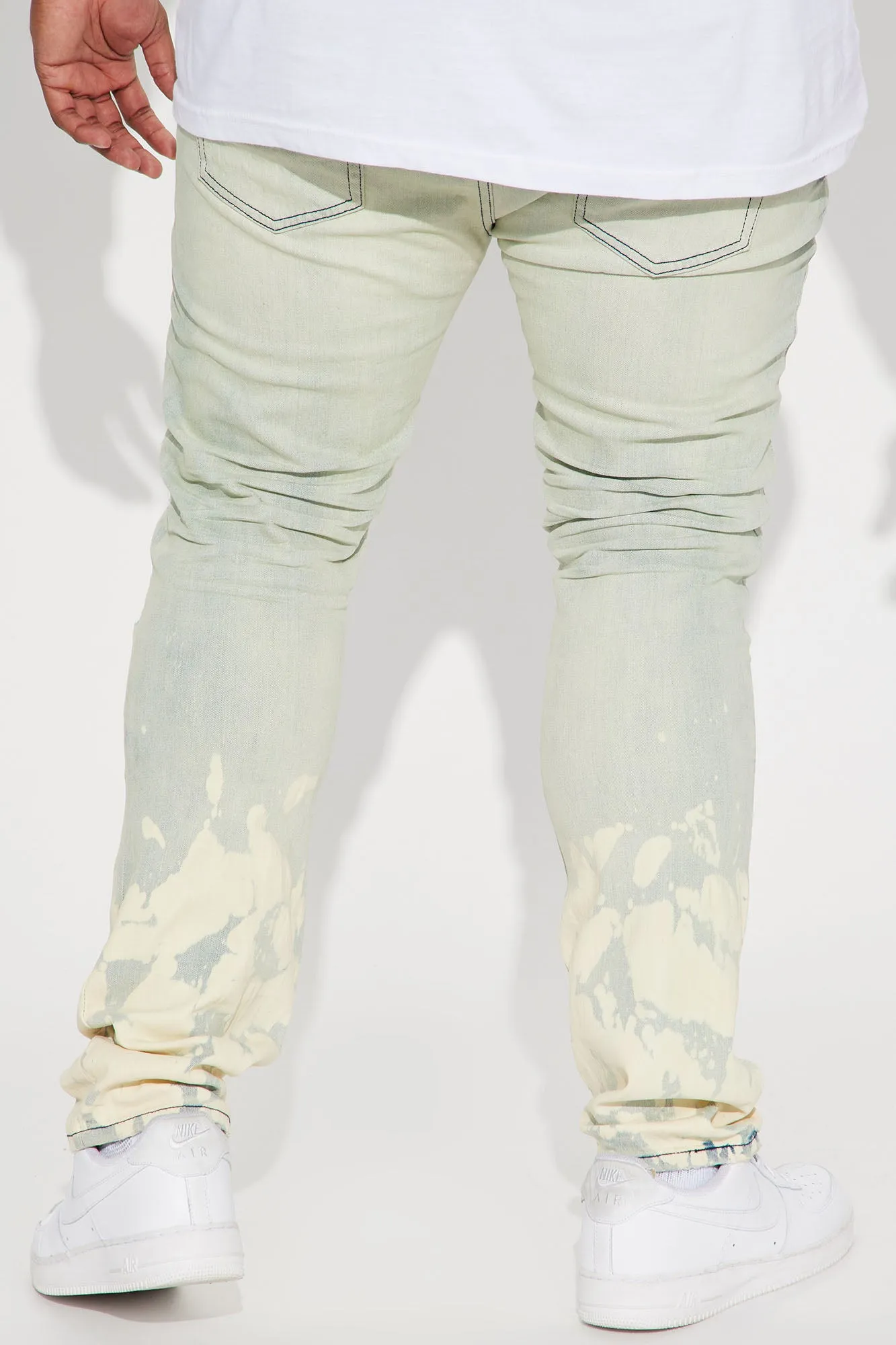 At Ends Bleached Stacked Skinny Jean - Light Wash