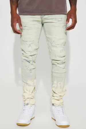 At Ends Bleached Stacked Skinny Jean - Light Wash