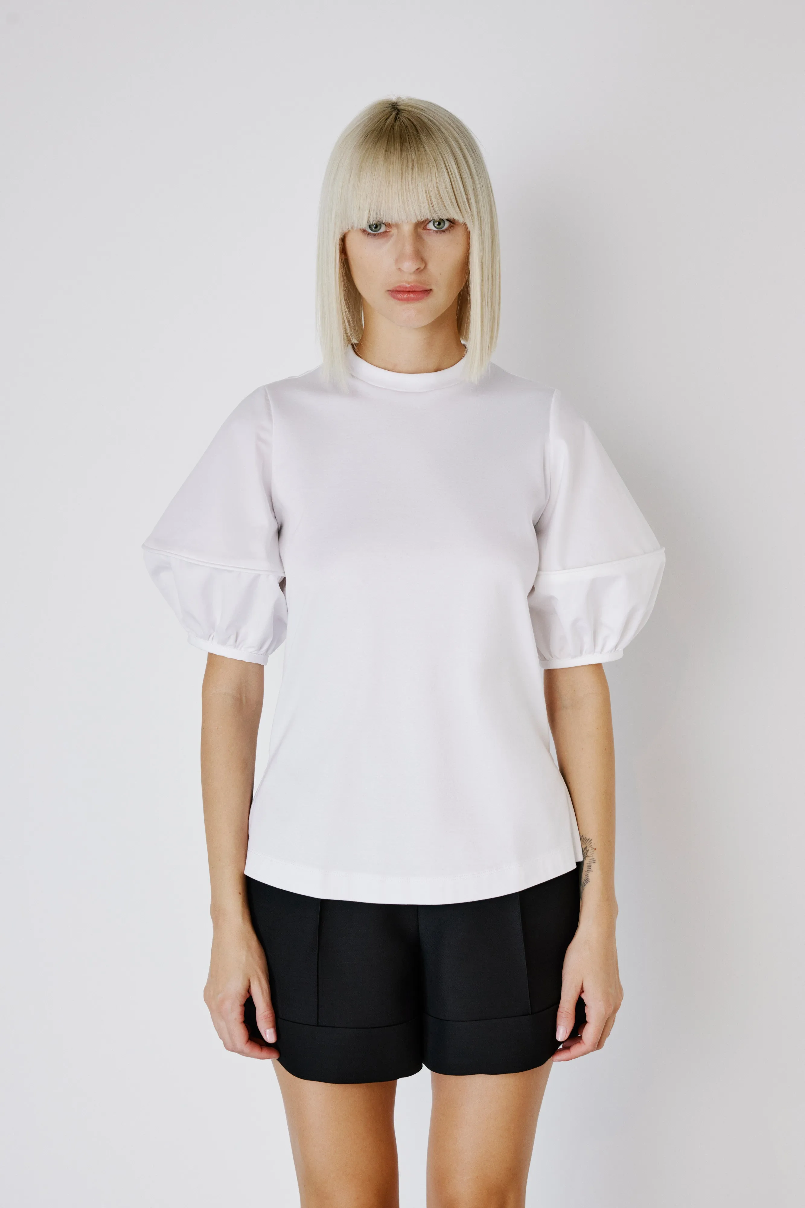 Balloon Sleeve Poplin Shirt