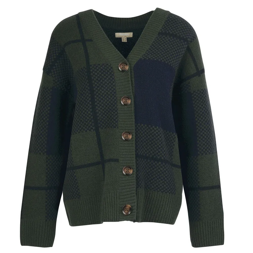 Barbour Marie Cardigan Classic Black/Sage Tartan