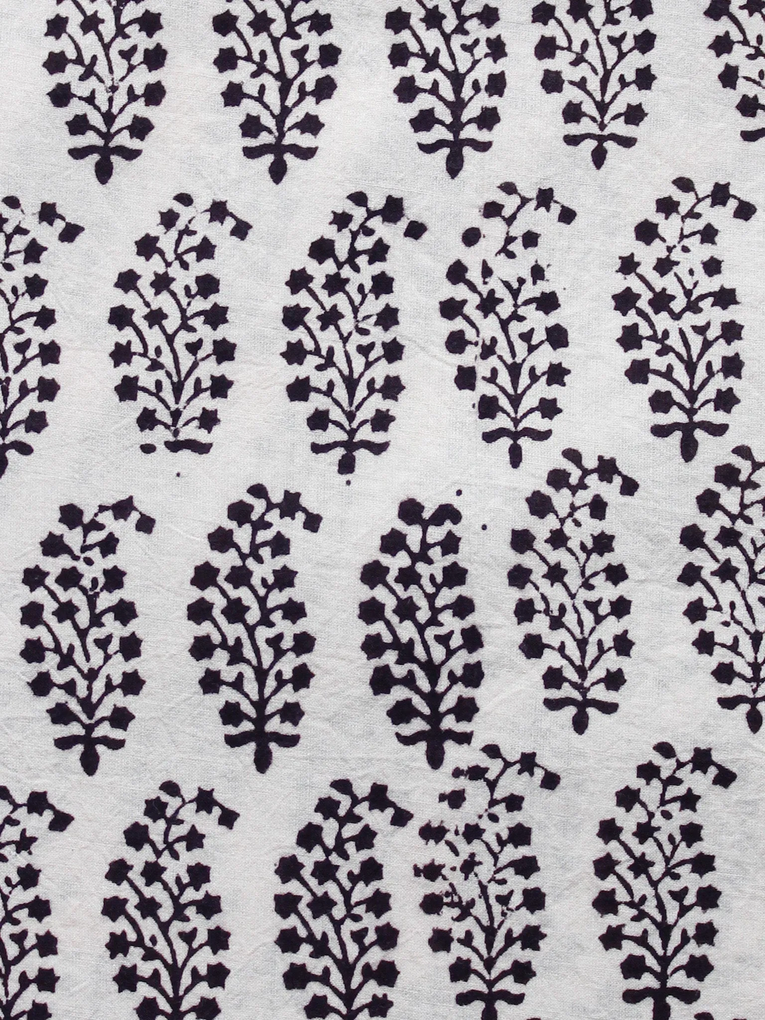 Beige Black Bagh Printed Cotton Fabric Per Meter - F005F1702