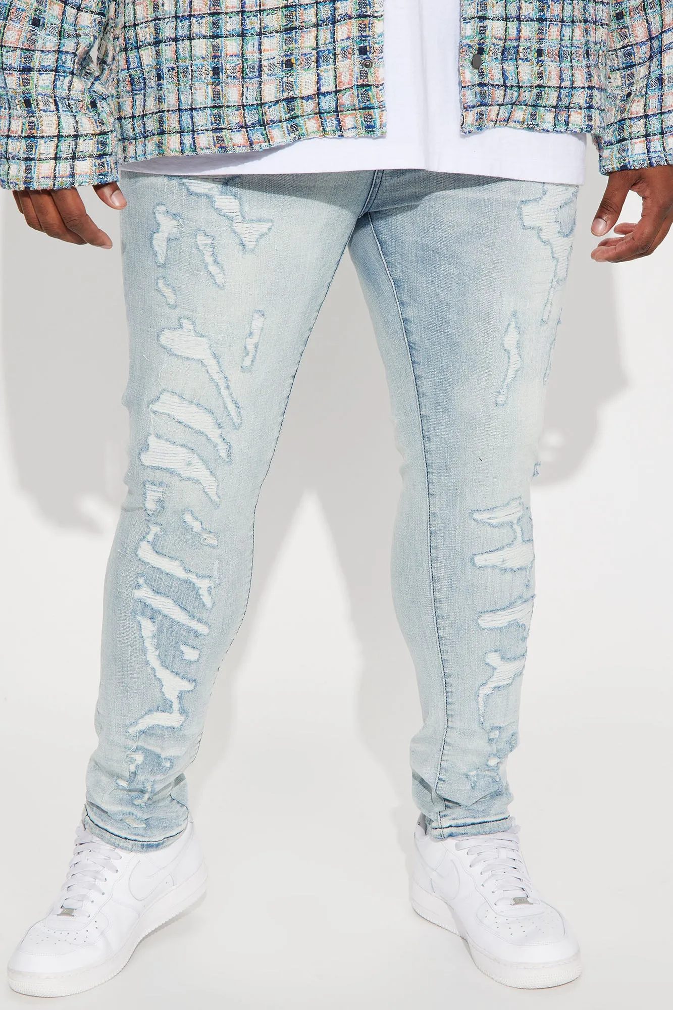 Bet Ripped Stacked Skinny Jean - Light Wash