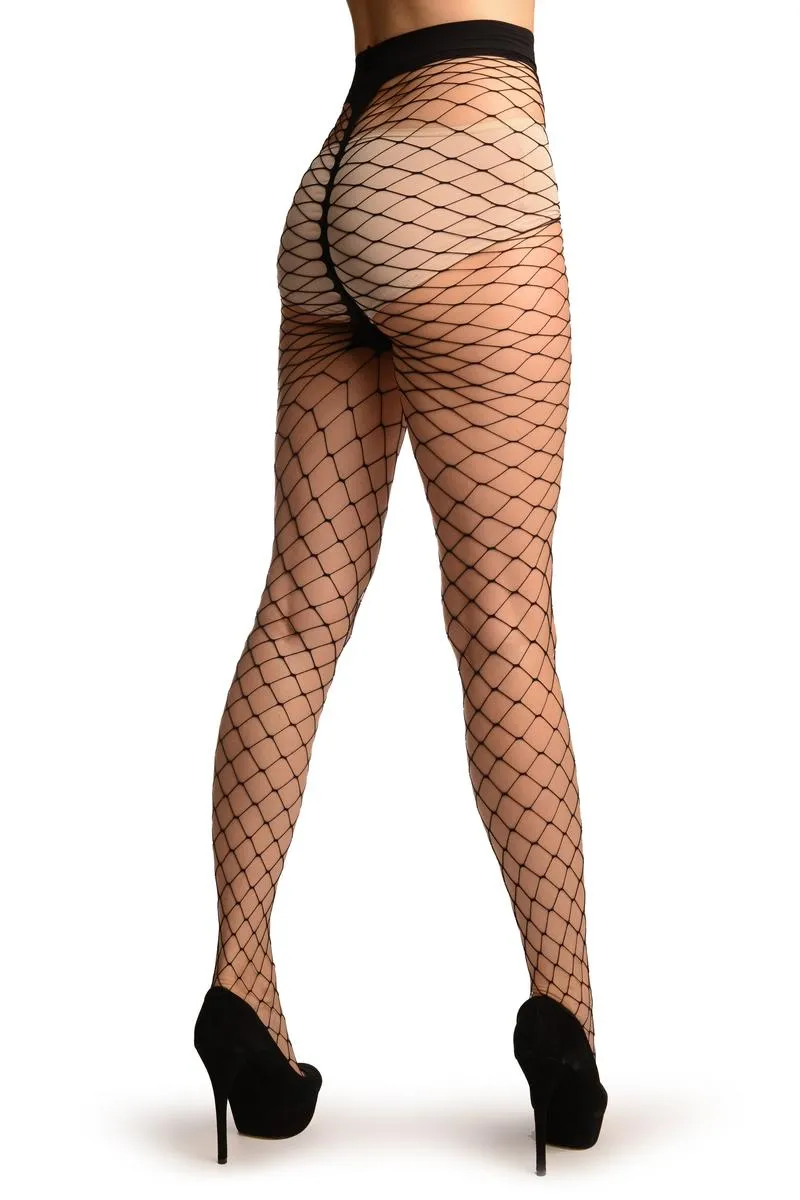 Black Large Mesh Luxury Fishnet Tights