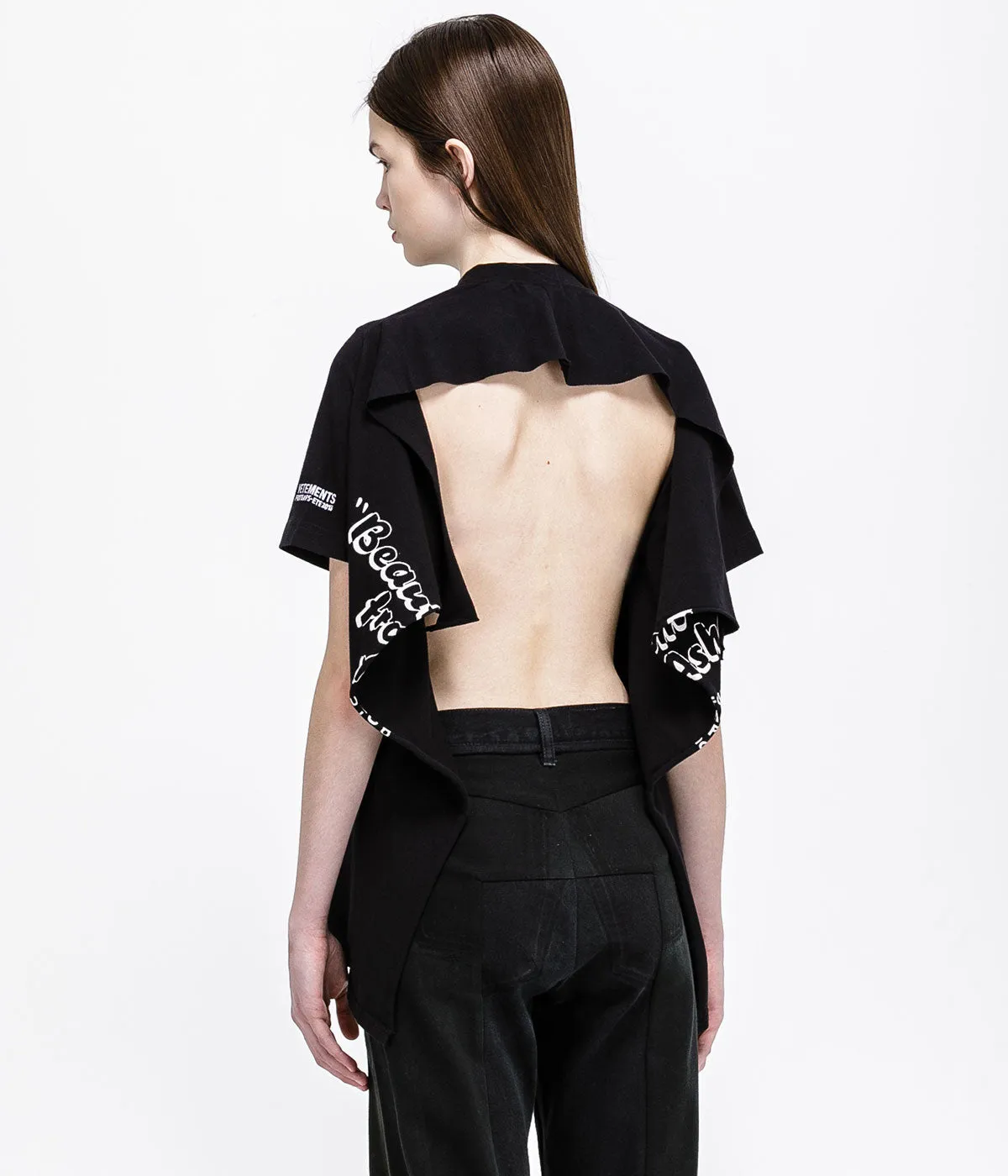 Black Open Back T-Shirt