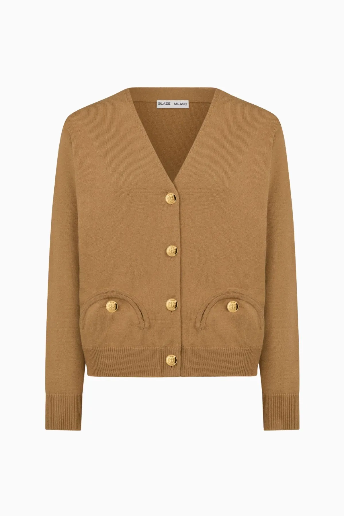 Blazé Milano Sebright V-Neck Cardigan - Camel