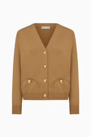 Blazé Milano Sebright V-Neck Cardigan - Camel