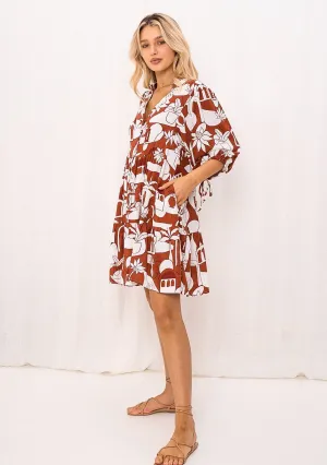 Block Print Mini Dress