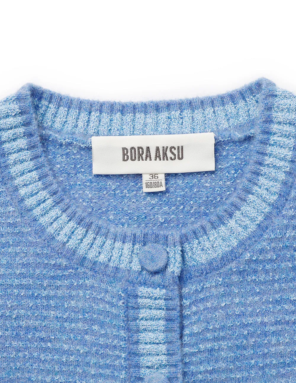 BORA AKSU Crew-Neck Brushed Yarn Long-Sleeve Knitted Cropped Pullover