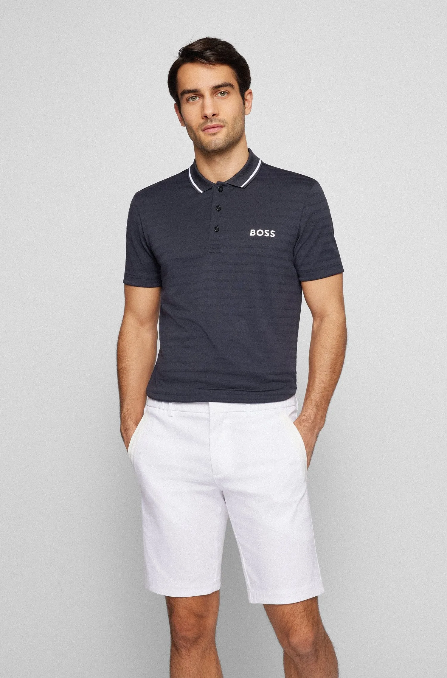 BOSS Pauletech 1 Polo Shirt in Navy