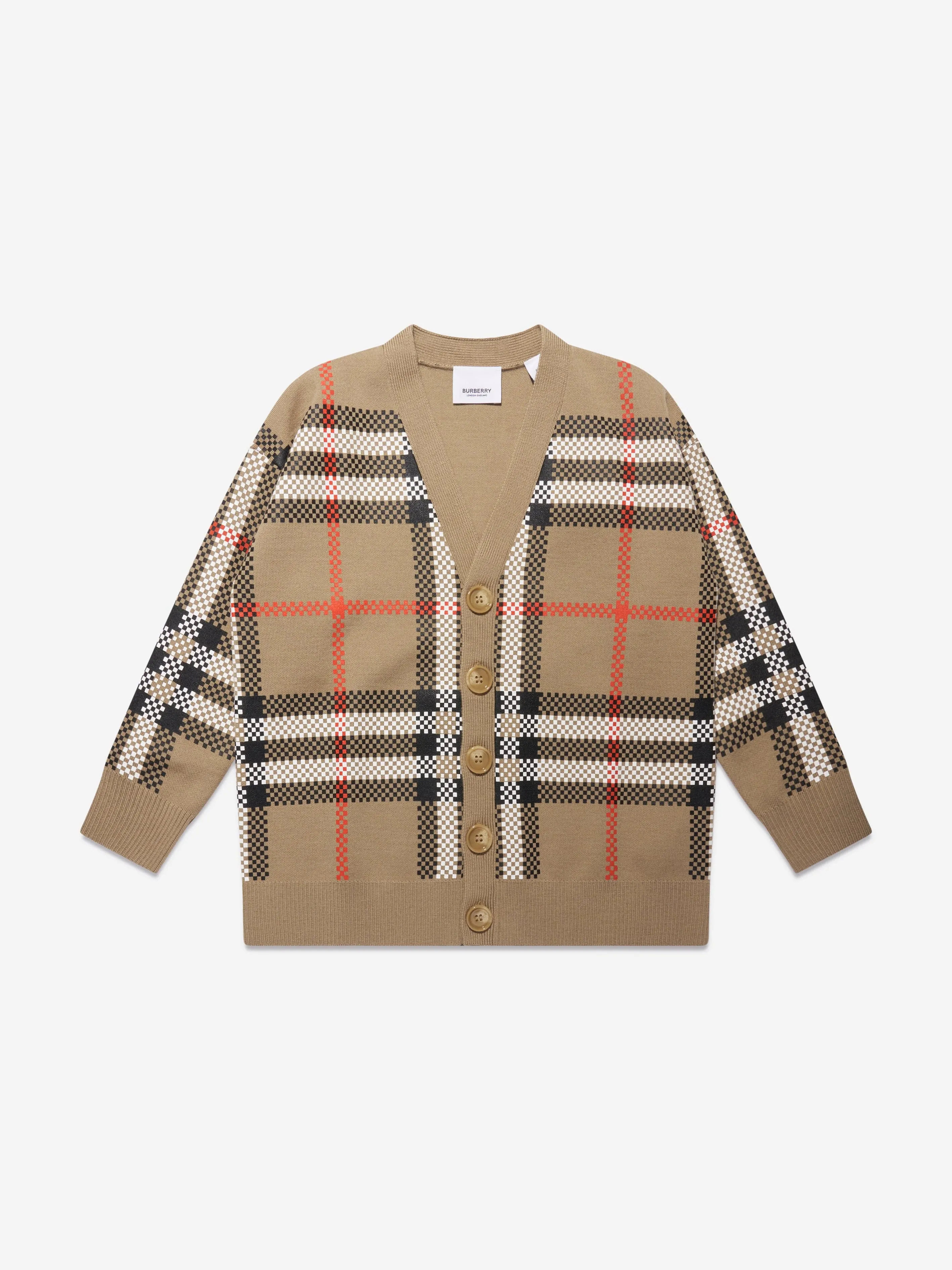 Burberry Boys Johnny Cardigan in Archive Beige Check