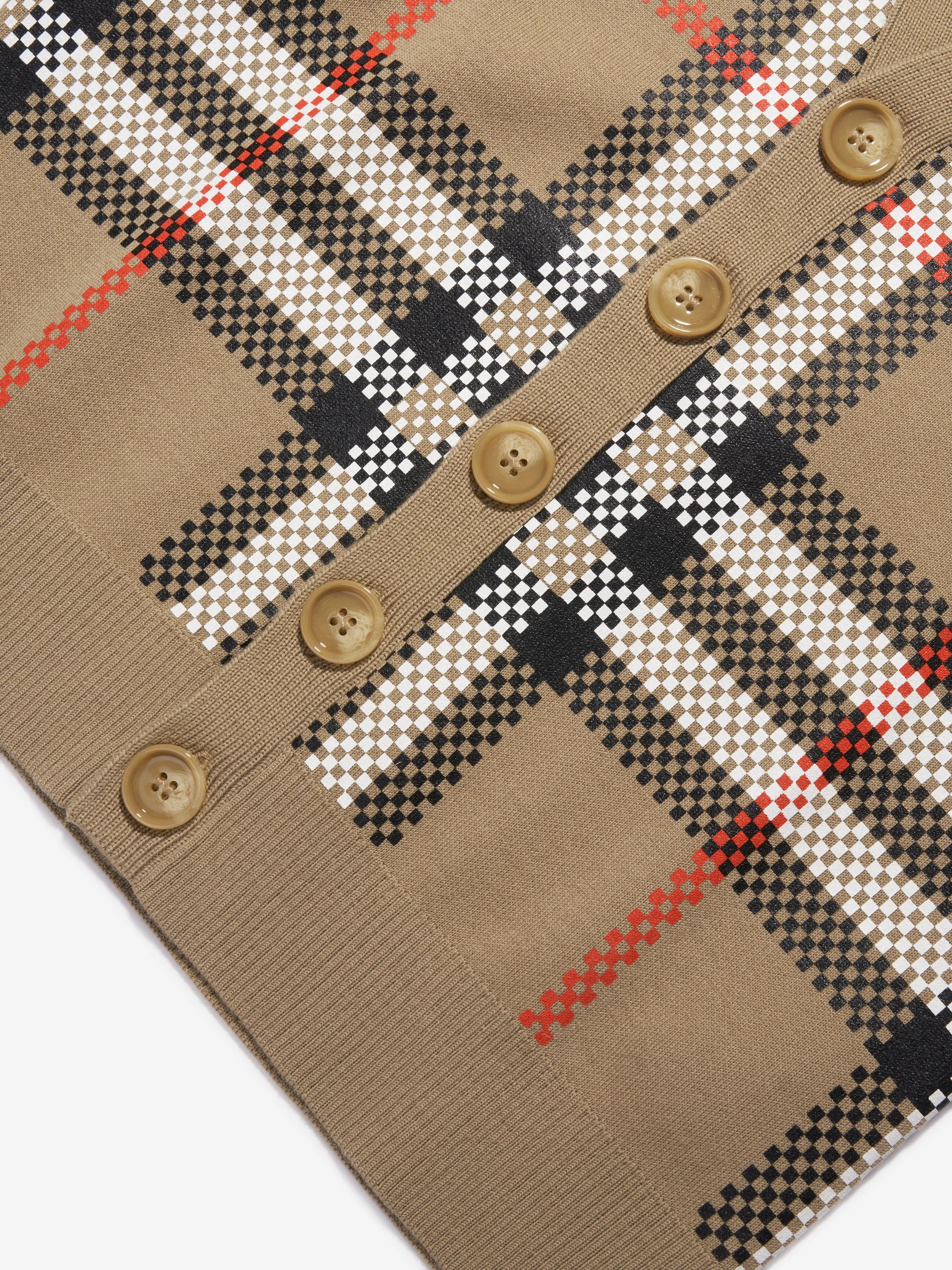 Burberry Boys Johnny Cardigan in Archive Beige Check