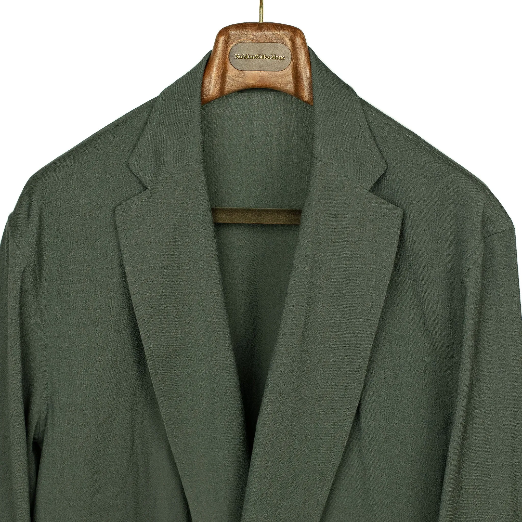 Cardigan jacket in dark sage wool, rayon and silk