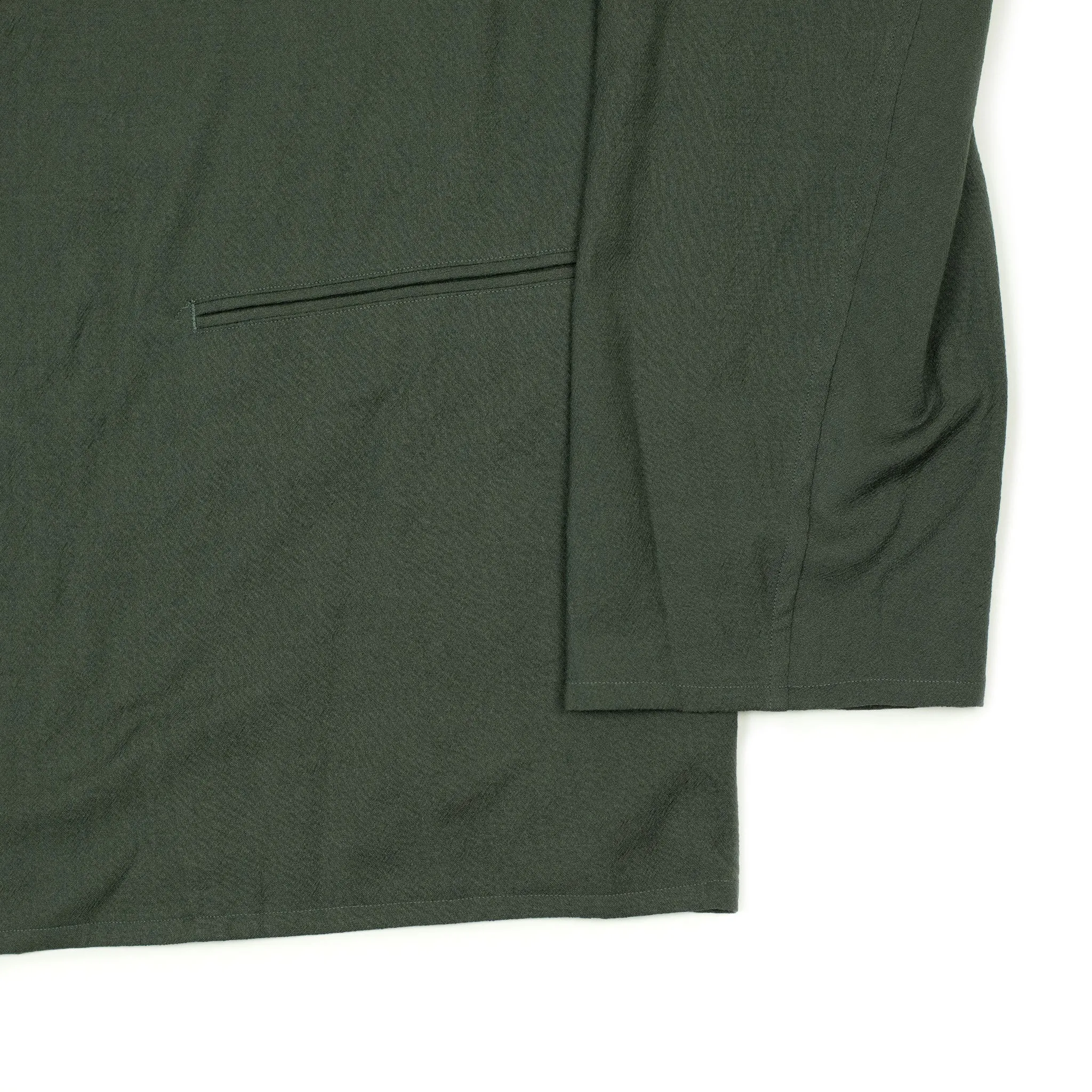 Cardigan jacket in dark sage wool, rayon and silk