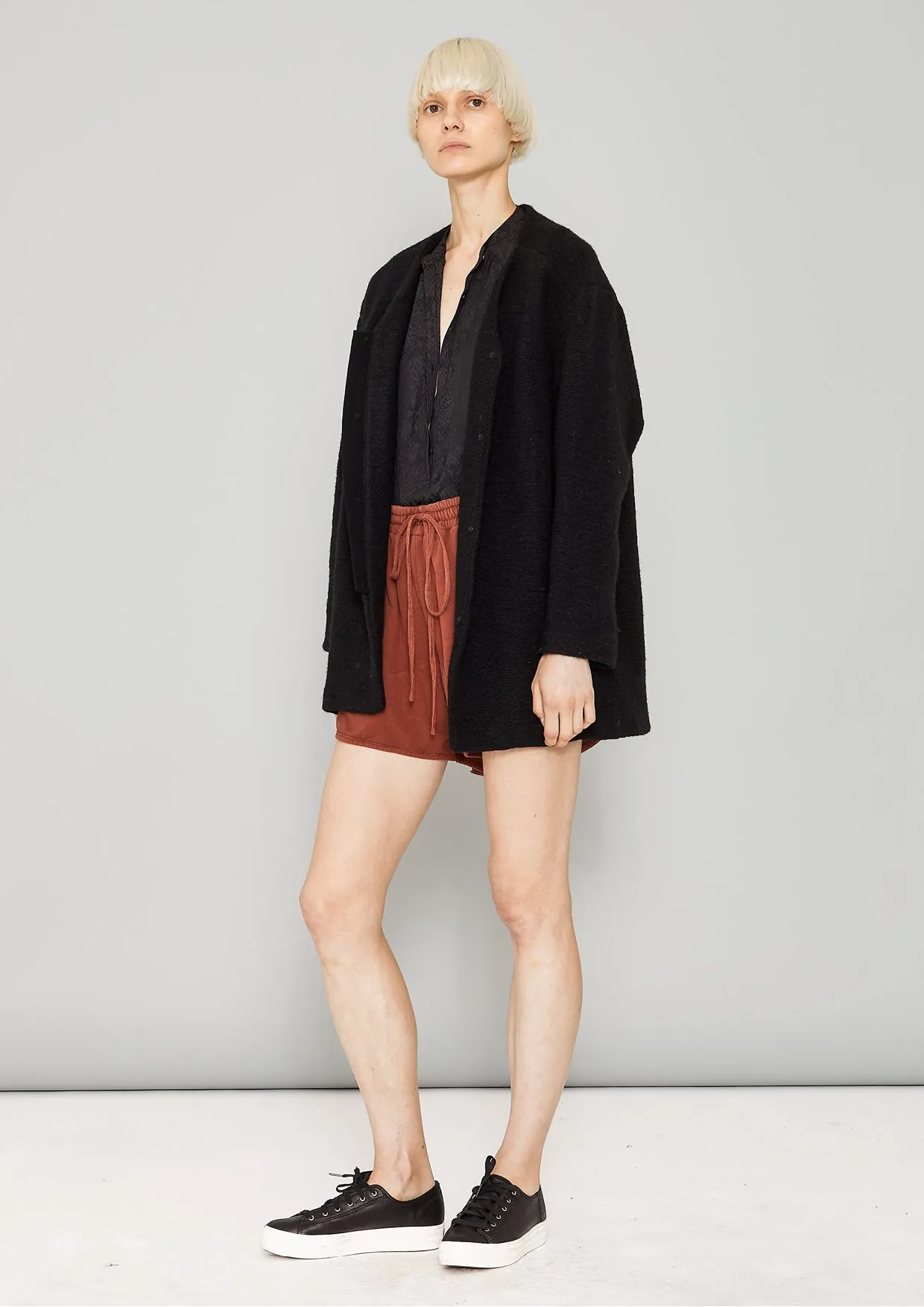 CARDIGAN - WOOL BLEND black