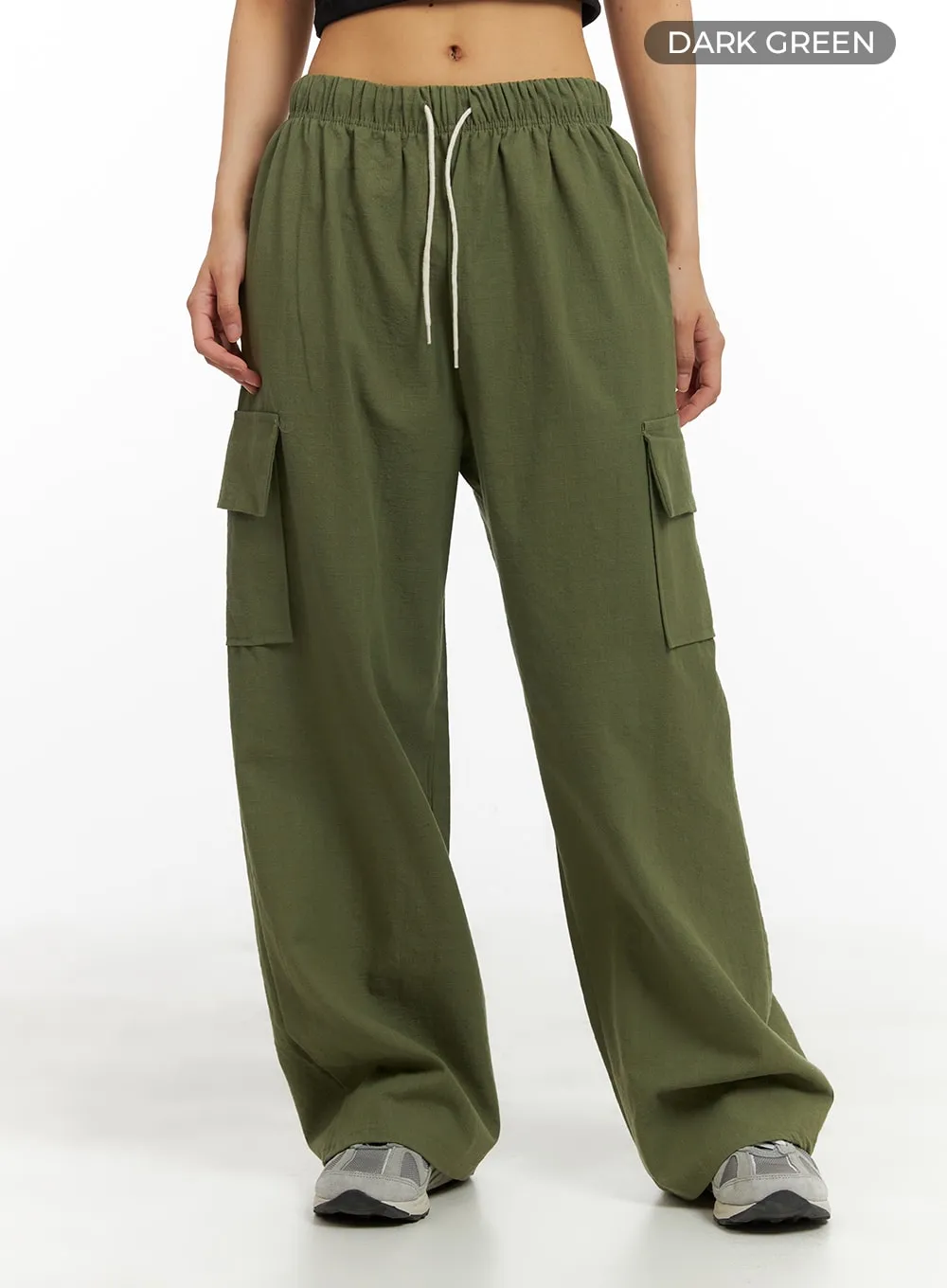 Cargo Wide Leg Banded Pants CA423