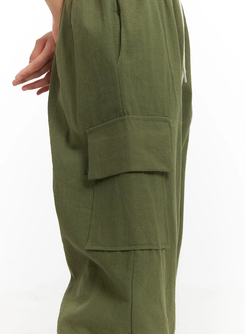 Cargo Wide Leg Banded Pants CA423