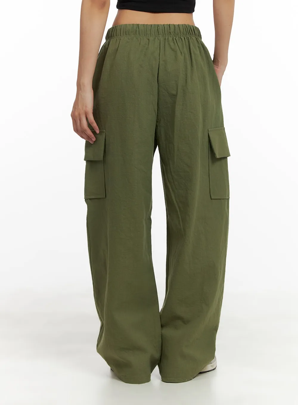 Cargo Wide Leg Banded Pants CA423