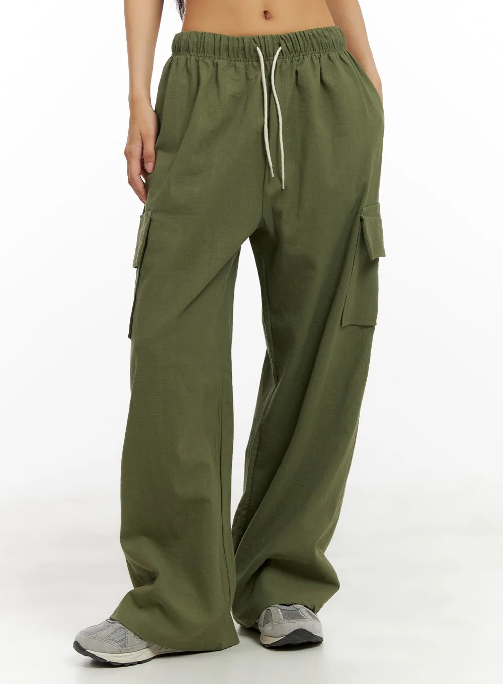 Cargo Wide Leg Banded Pants CA423