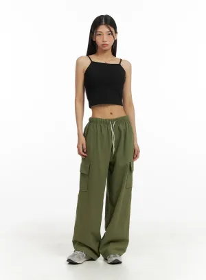 Cargo Wide Leg Banded Pants CA423