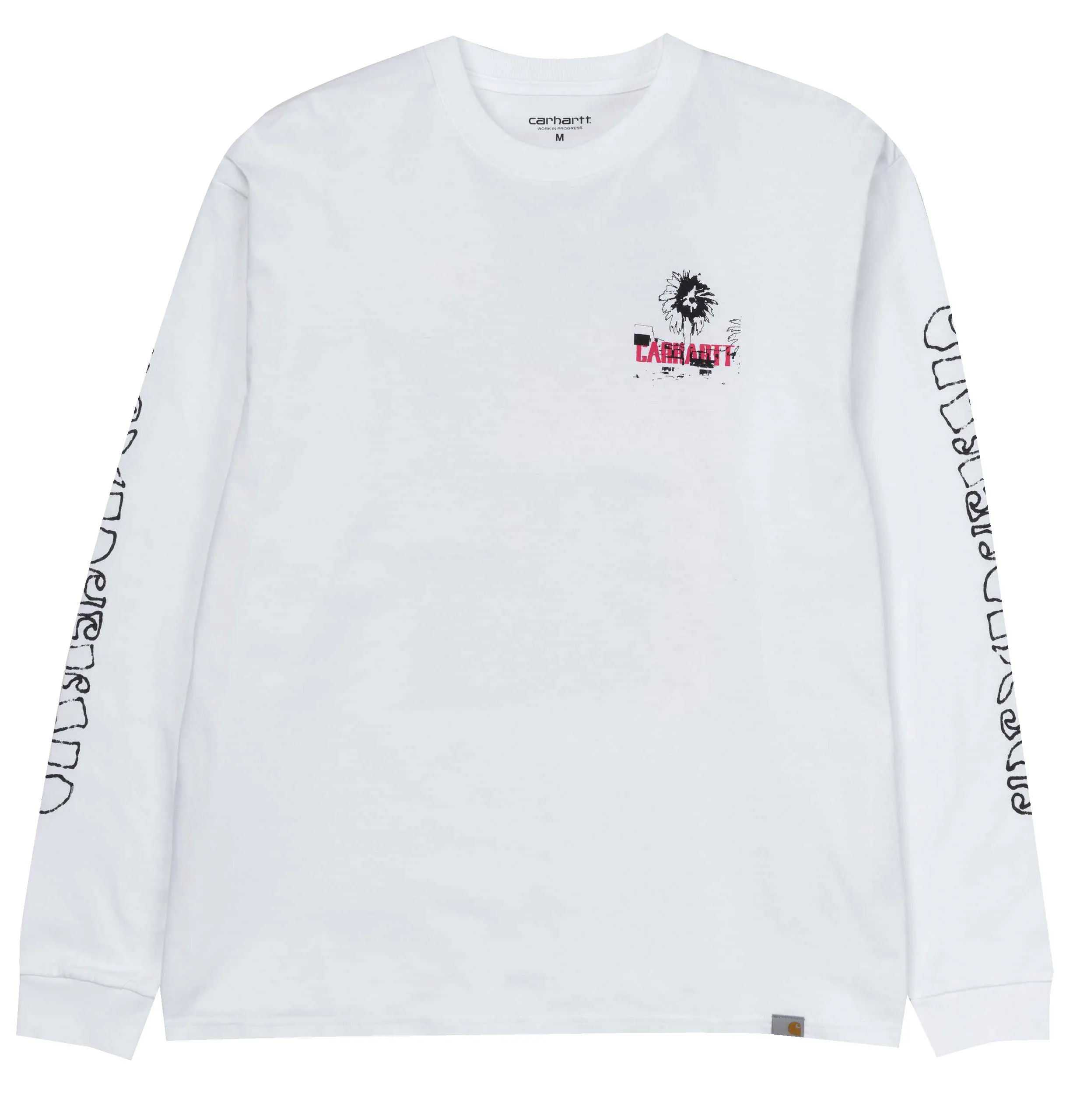 Carhartt WIP L/S Burning Palm Beach T-Shirt – White