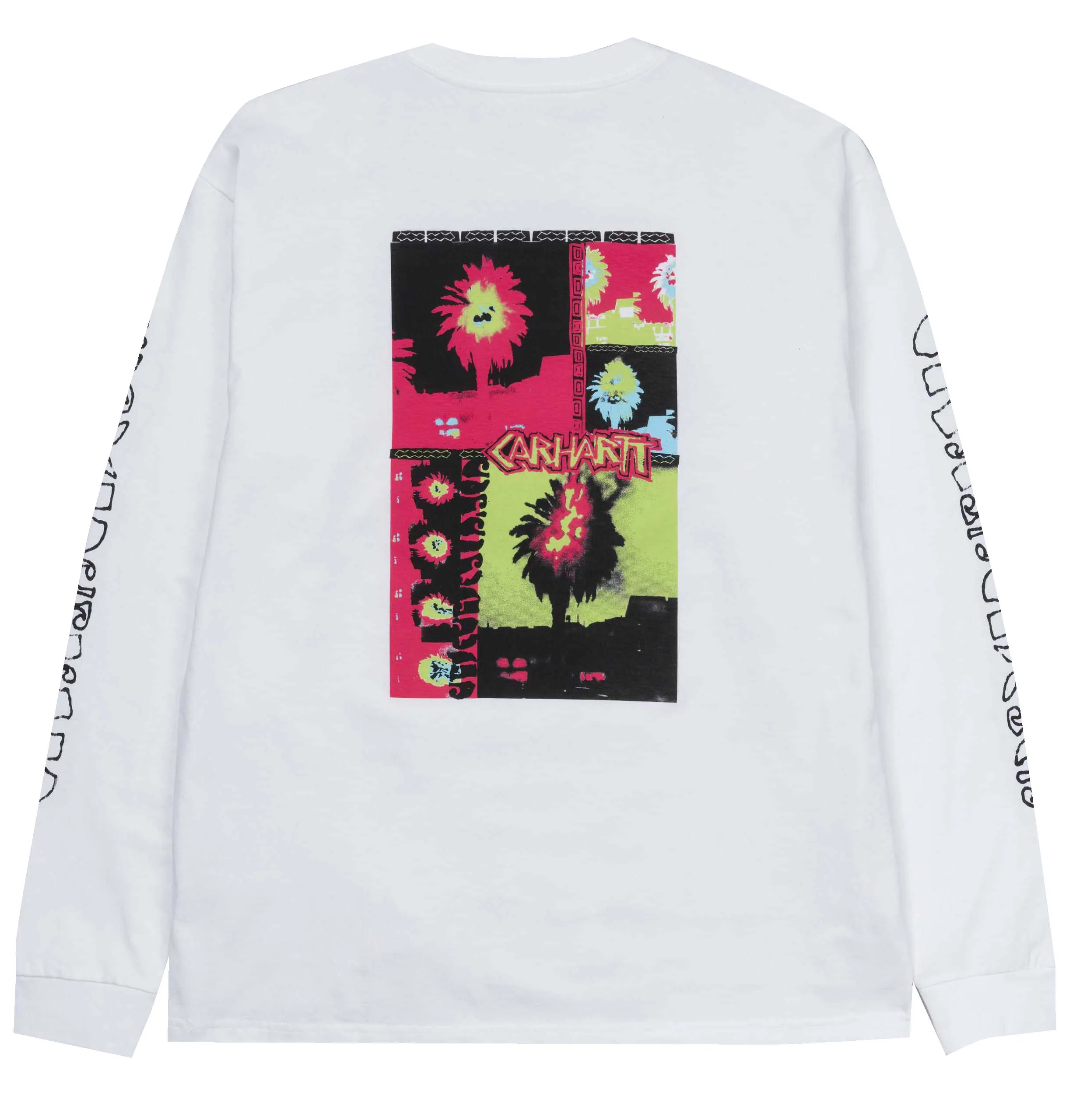 Carhartt WIP L/S Burning Palm Beach T-Shirt – White