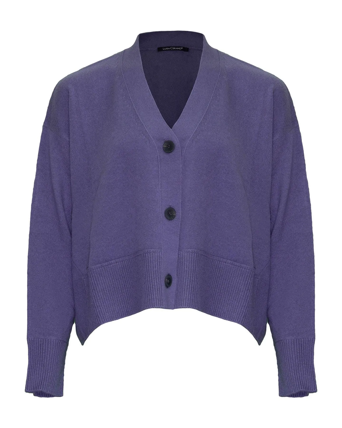 Cropped Button Front Cardigan Mauve