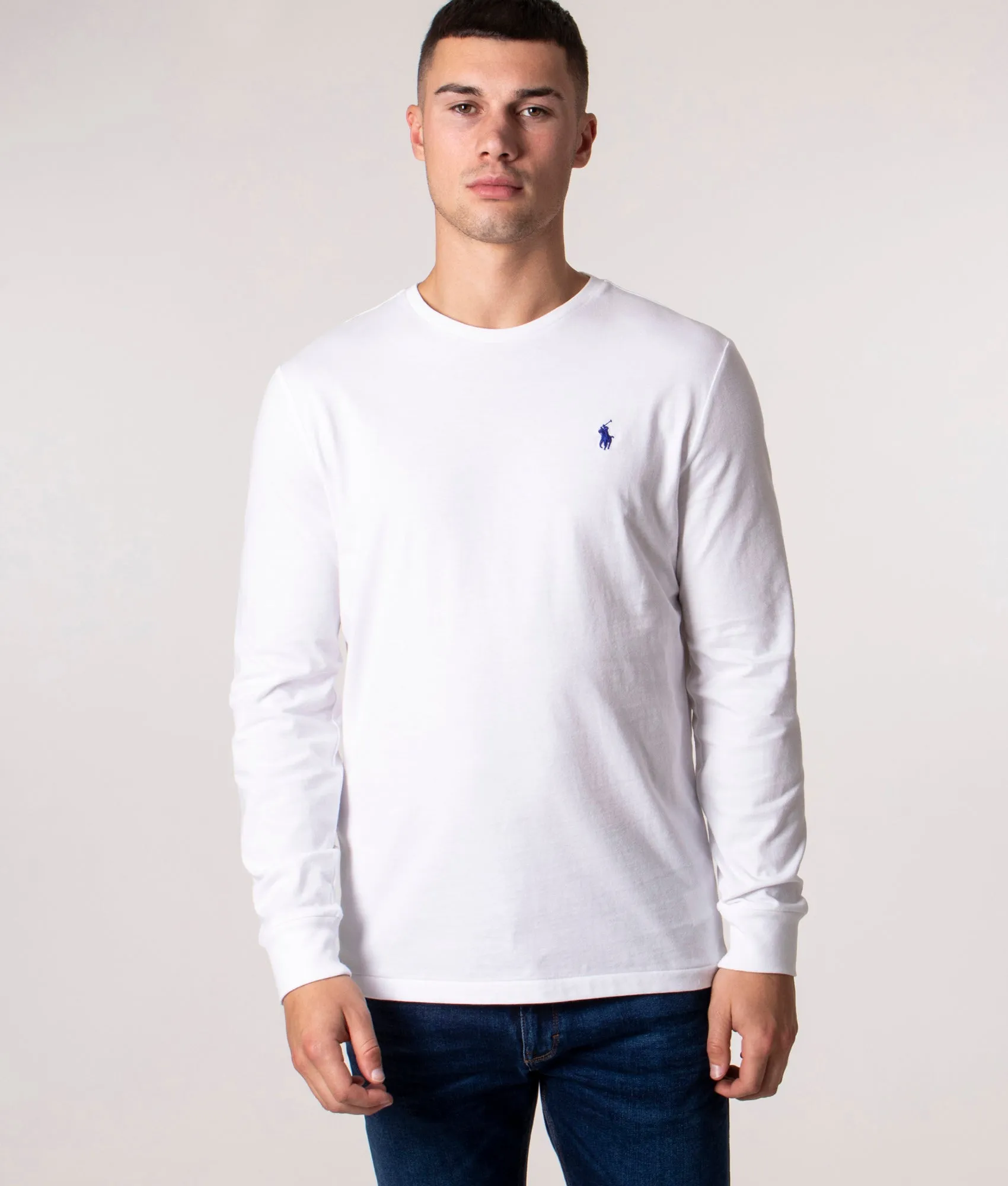 Custom Slim Fit Long Sleeve Polo Player Back Print T-Shirt