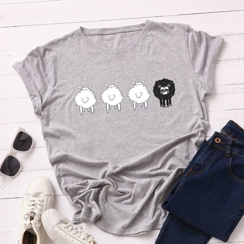 Cute Printed Short-sleeved T-shirt