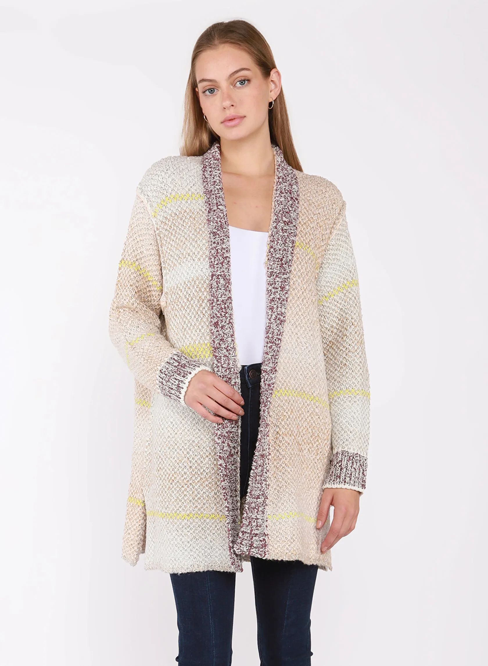 Dex Loren Patchwork Multi Colo Cardigan