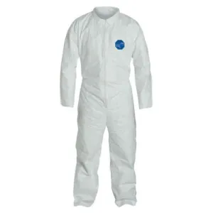 DuPont™ Tyvek® 400 Collared Coveralls w/Open Wrists/Ankles, Serged Seams, White, Large Vend Pack, TY120SWHLG0025VP