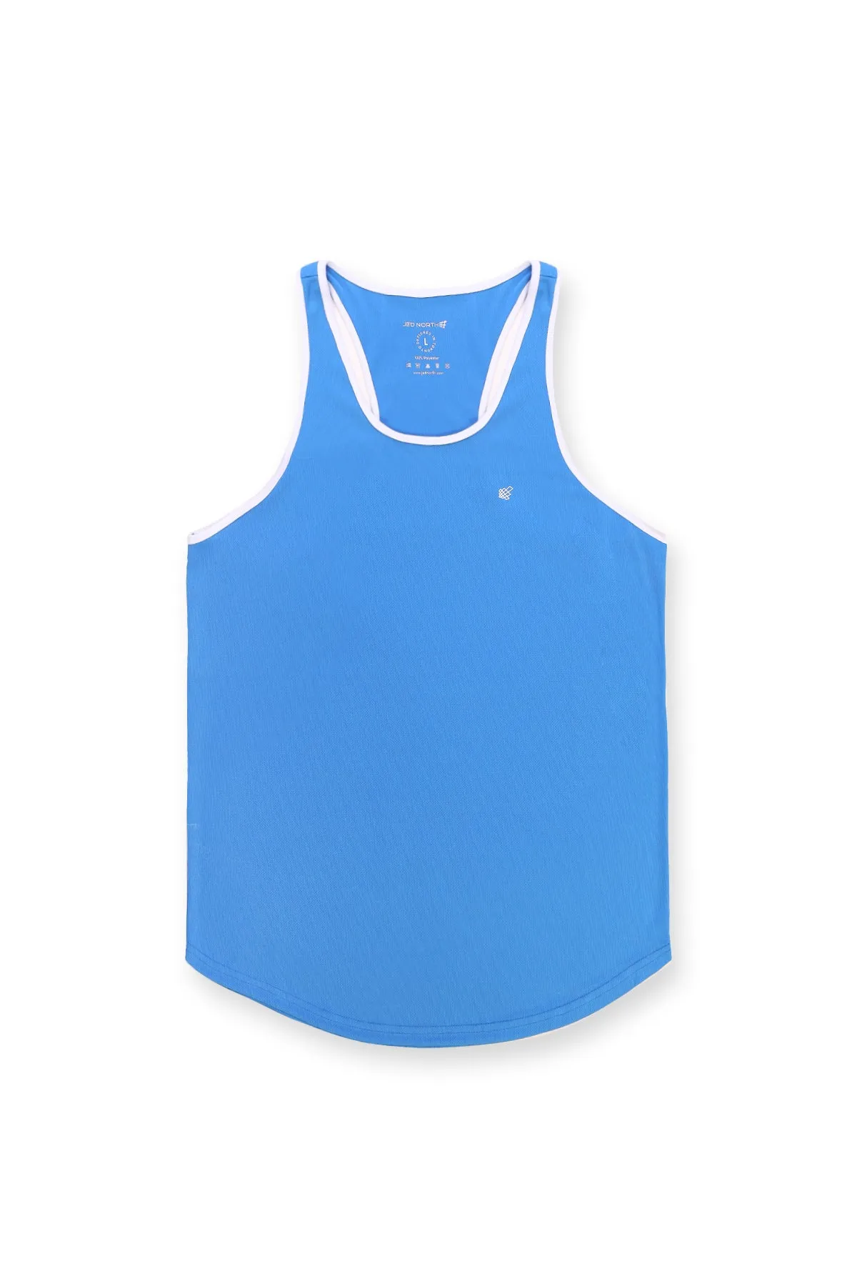 Fast-Dry Bodybuilding Workout Stringer - Blue with White