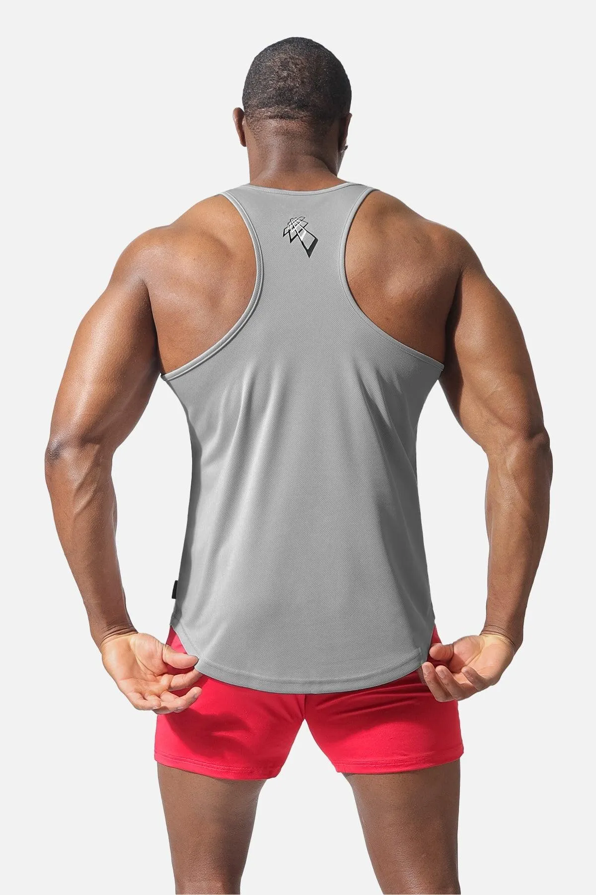 Fast-Dry Bodybuilding Workout Stringer - Light Gray Neon