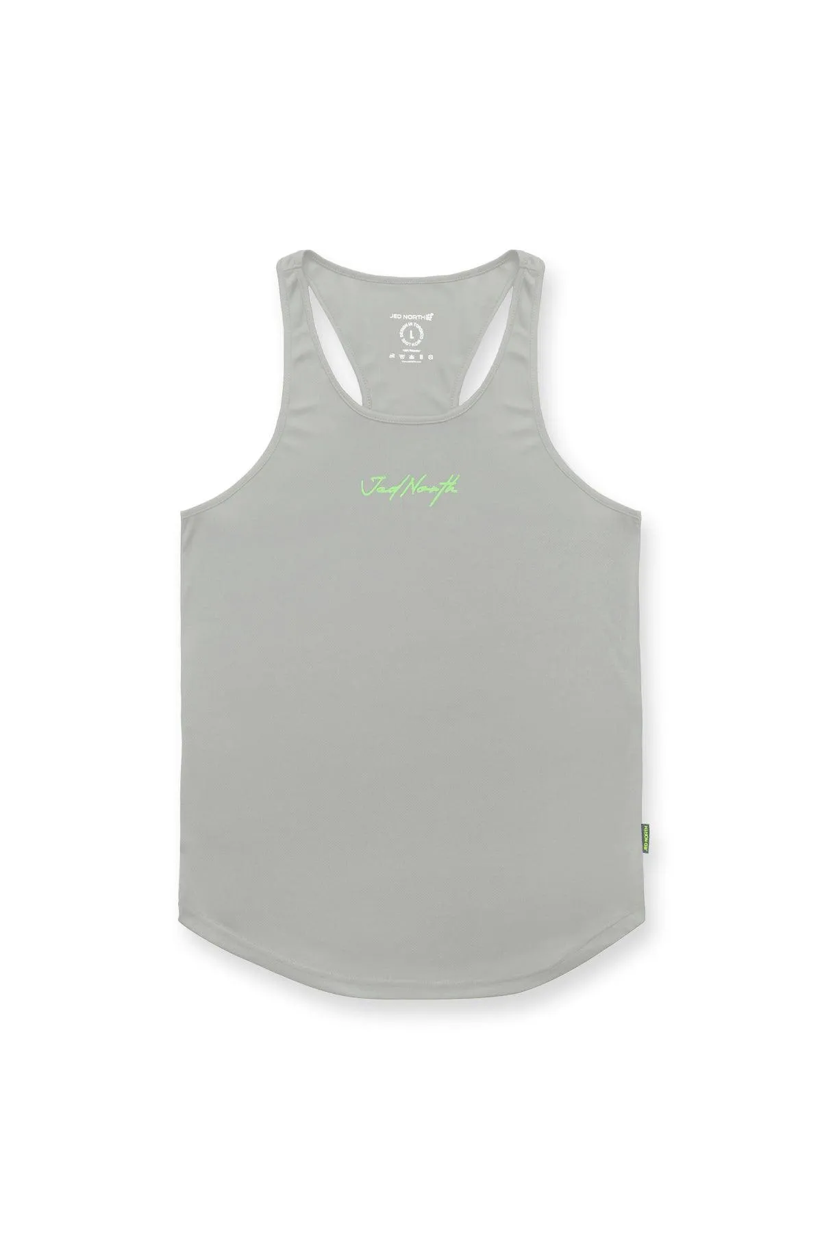 Fast-Dry Bodybuilding Workout Stringer - Light Gray Neon