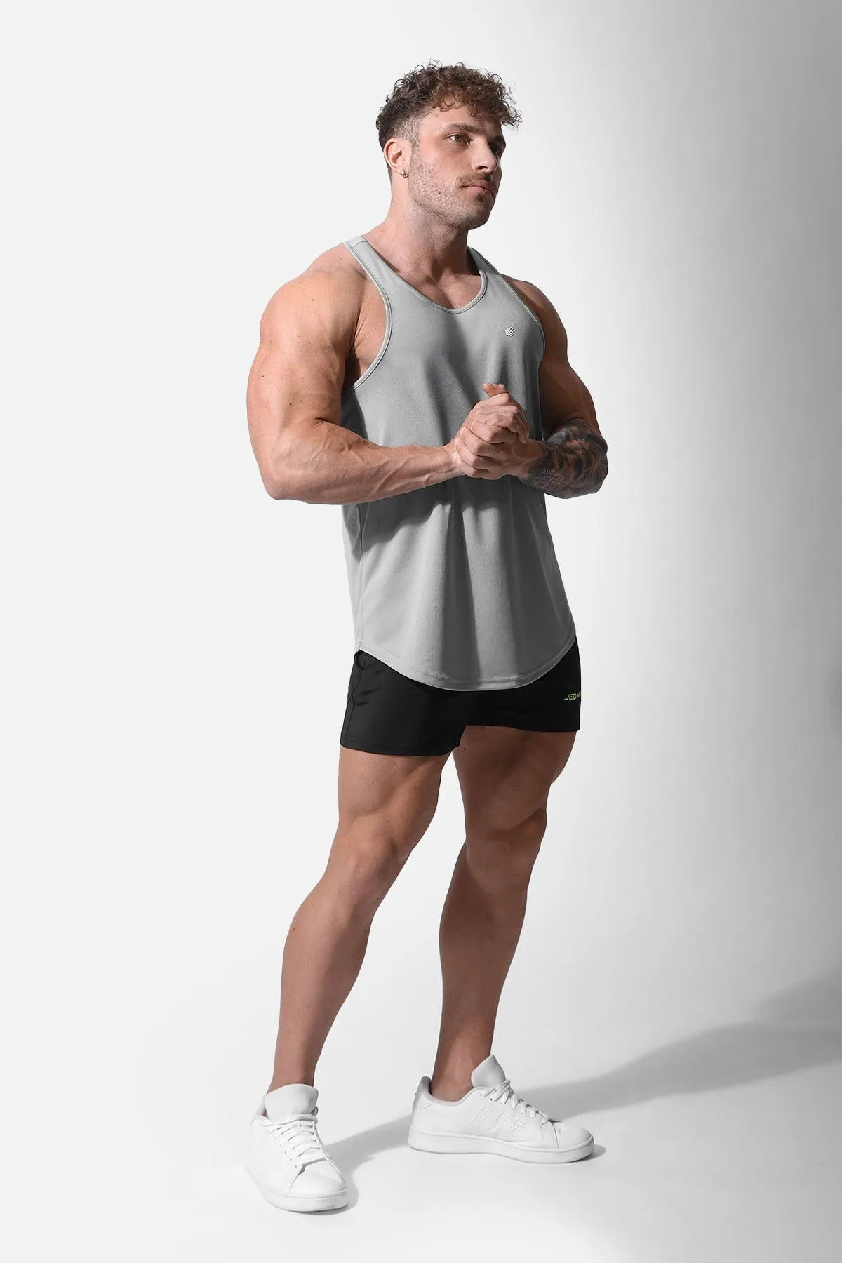 Fast-Dry Bodybuilding Workout Stringer - Silver