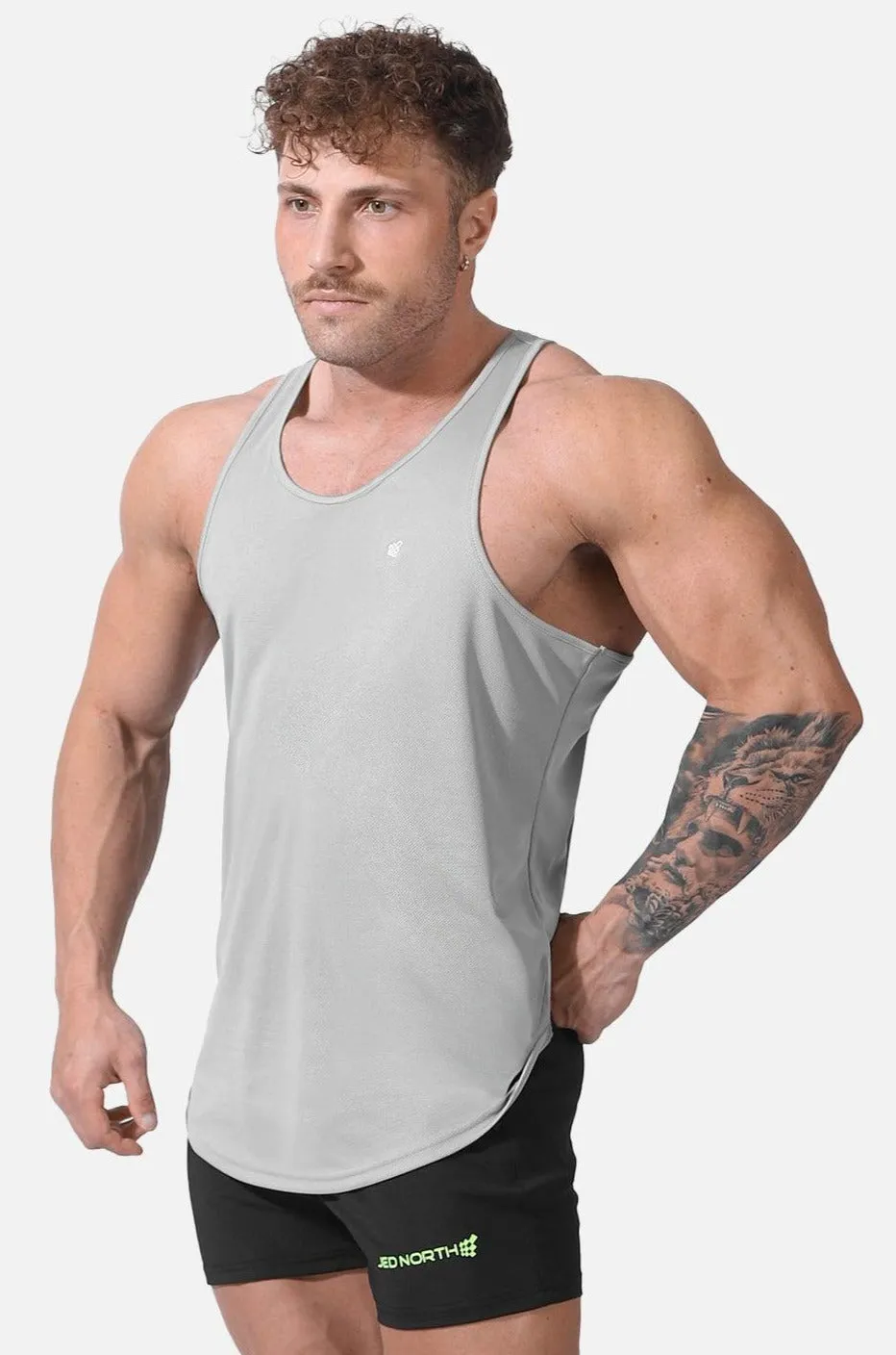 Fast-Dry Bodybuilding Workout Stringer - Silver