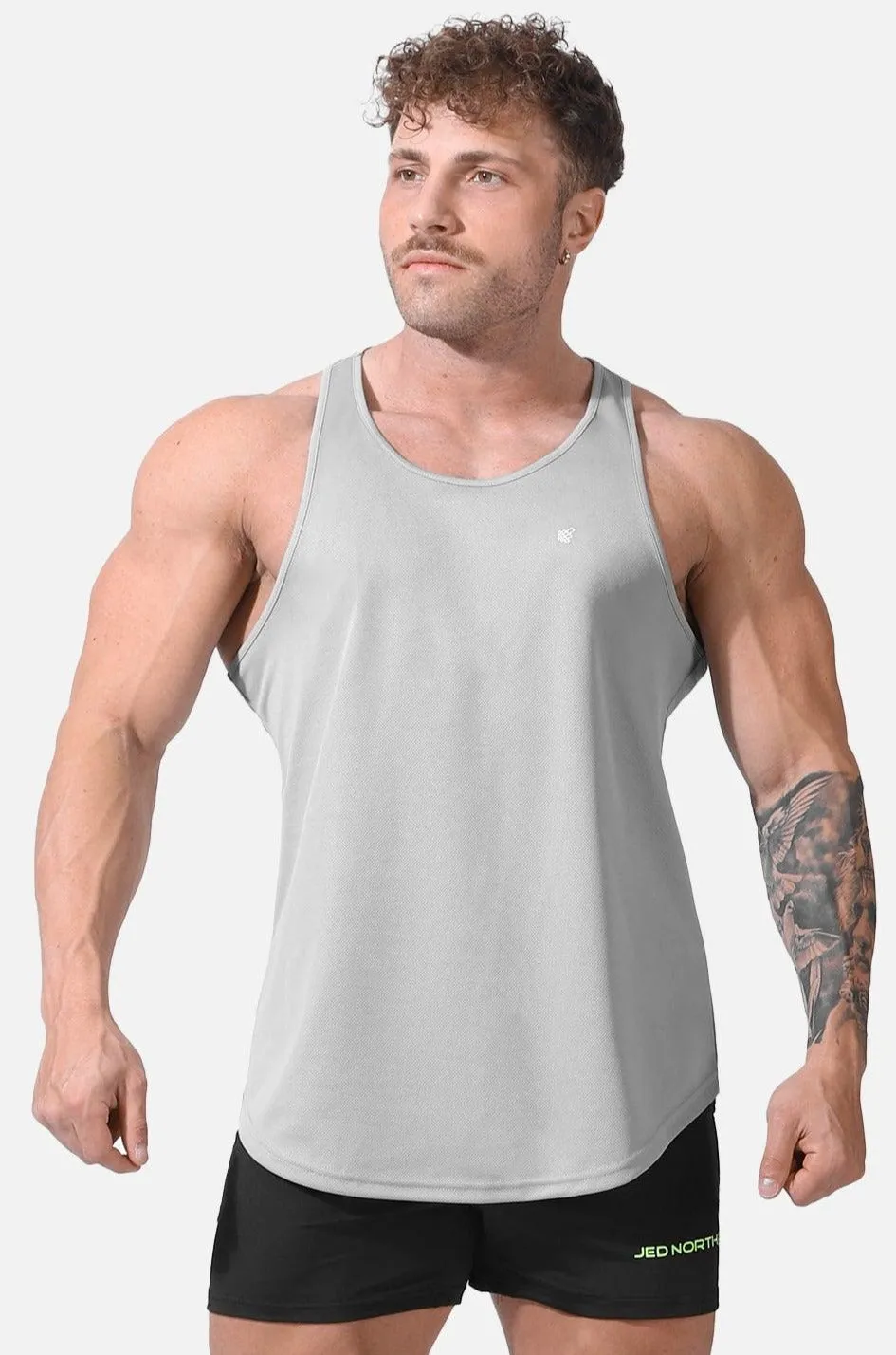 Fast-Dry Bodybuilding Workout Stringer - Silver