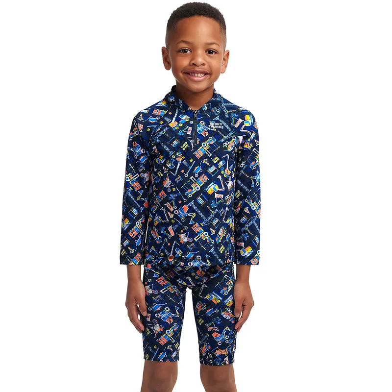 Funky Trunks - Can We Build It? - Toddler Boys Zippy Rash Vest