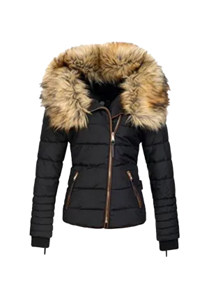 Fur Collar Zipper Cotton Jacket