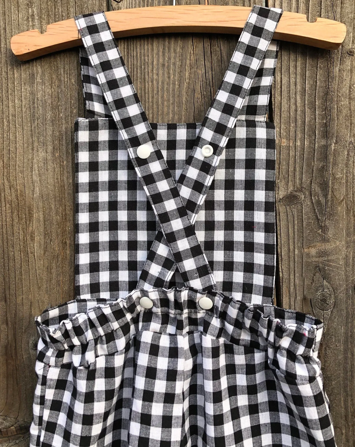 Gingham Valentines Day Overalls Outfit