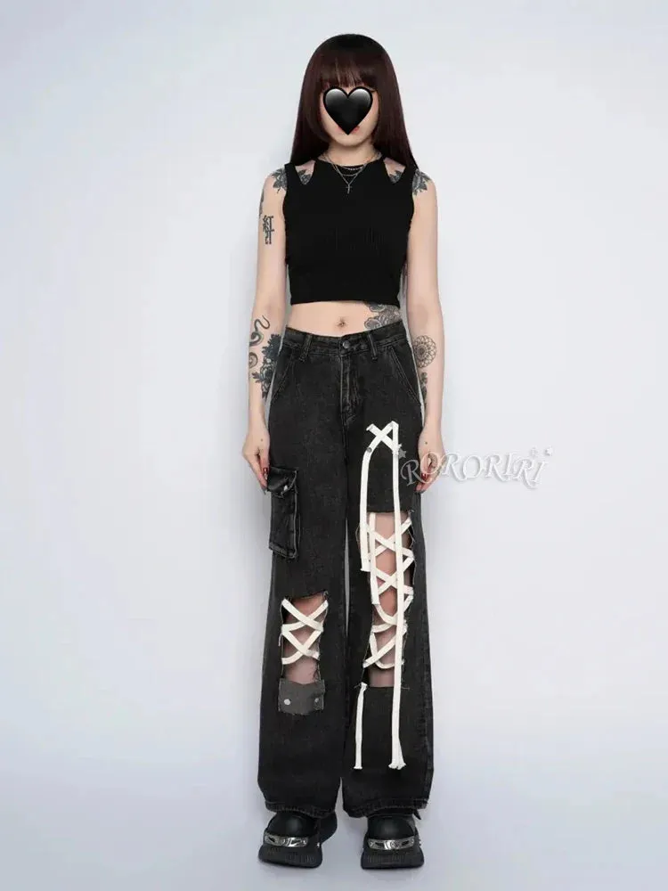 Grunge Halloween Ripped Hole Pants