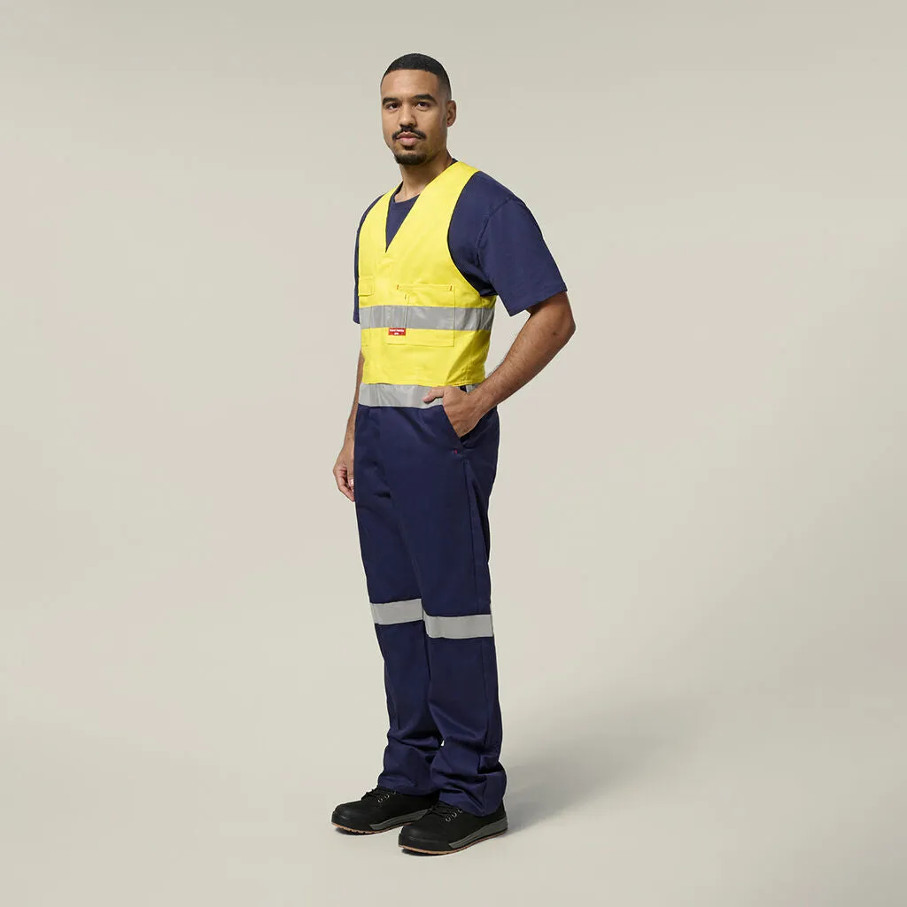 Hard Yakka Hi-Vis 2Tone Action Back Cotton Taped Overall (Y01055)