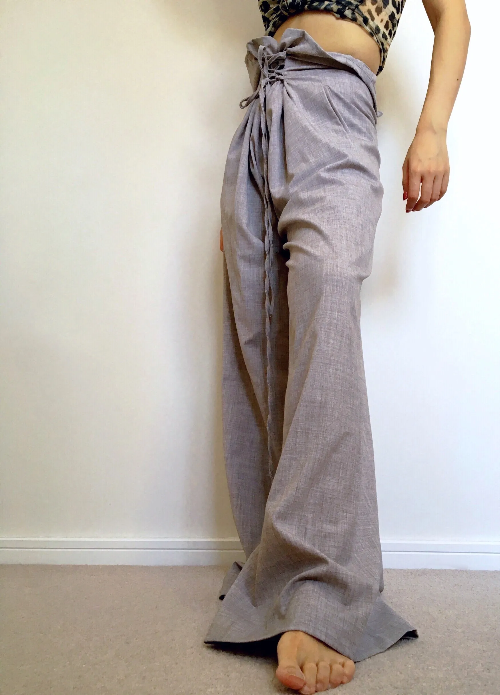 HIGH WAIST WIDE LEG PANTS TROUSERS