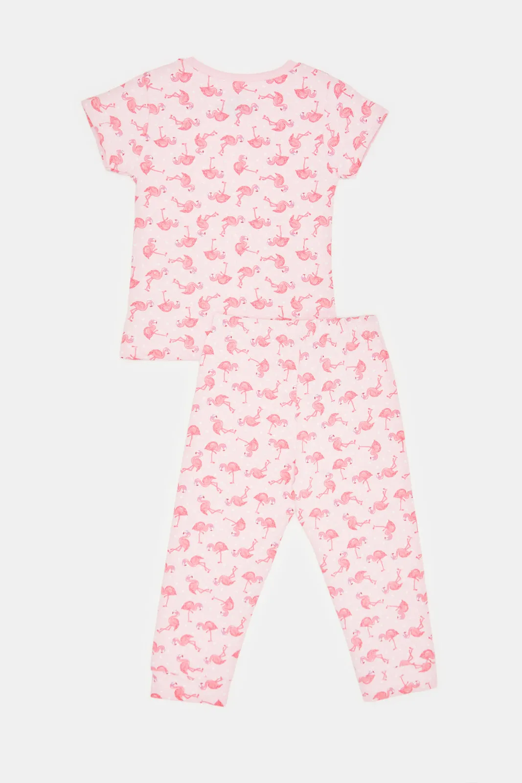 Infant Girls Pink Flamingo Print Pyjama Set (2 Piece)